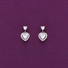 Sterling Silver Heart Solitaire Drop Earrings