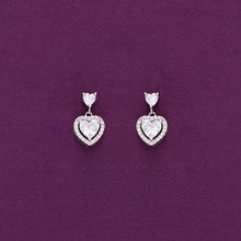  Sterling Silver Heart Solitaire Drop Earrings