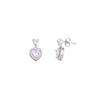 Sterling Silver Heart Solitaire Drop Earrings