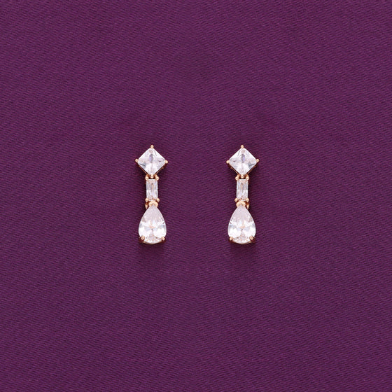 Sterling Silver Tear Drop Solitaire Drop Earrings