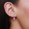 Sterling Silver Tear Drop Solitaire Drop Earrings