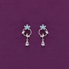 Sterling Silver Floral Casual Drop Earrings