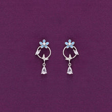  Sterling Silver Floral Casual Drop Earrings