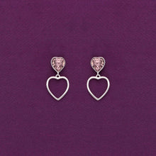  Sterling Silver Heart Drop Earrings