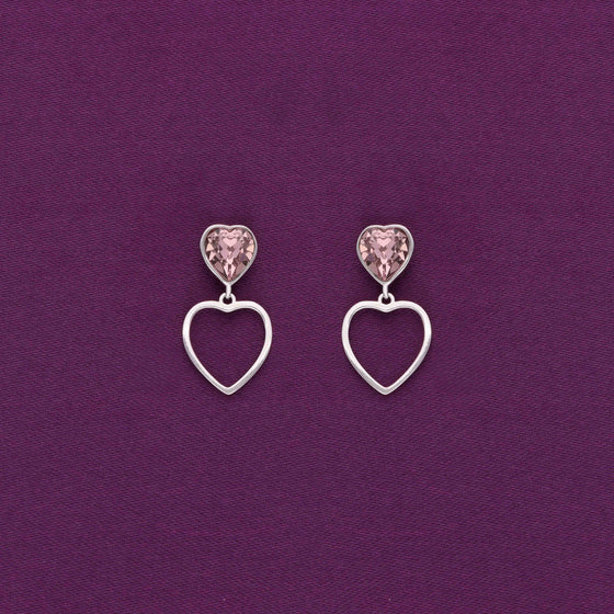 Sterling Silver Heart Drop Earrings