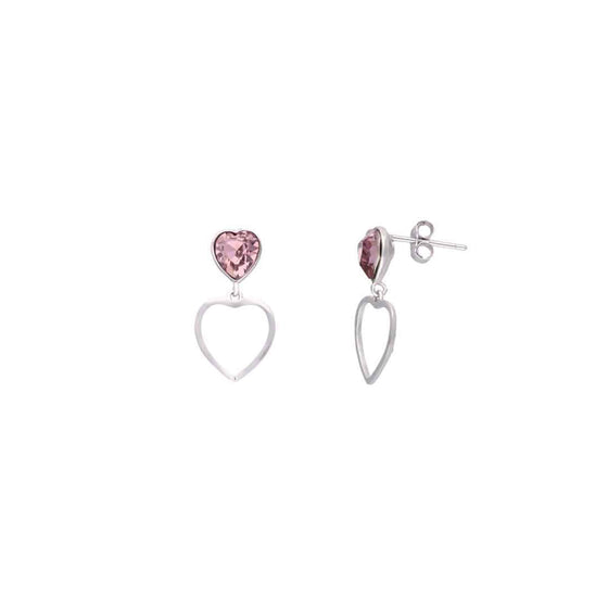 Sterling Silver Heart Drop Earrings