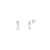 Sterling Silver Solitaire Drop Earrings