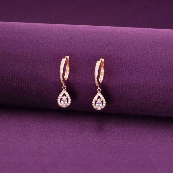 Sterling Silver Tear Drop Solitaire Drop Earrings