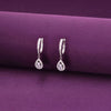 Sterling Silver Tear Drop Solitaire Drop Earrings