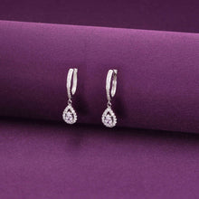  Sterling Silver Tear Drop Solitaire Drop Earrings