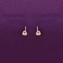  Sterling Gold Heart Drop Earrings