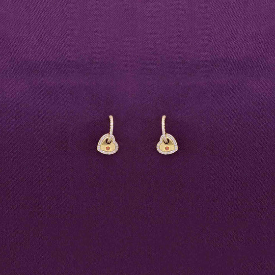 Sterling Gold Heart Drop Earrings