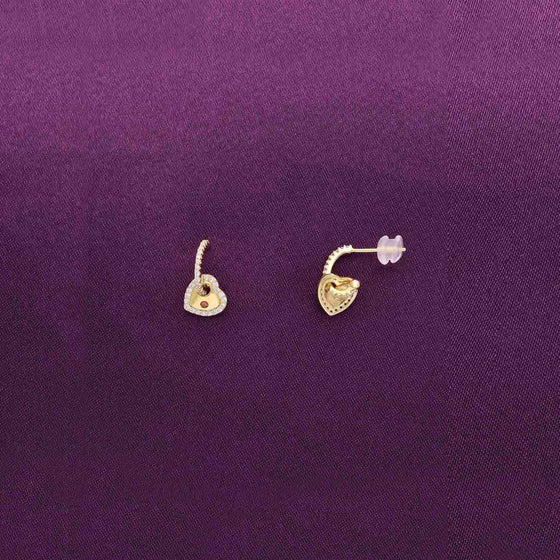 Sterling Gold Heart Drop Earrings