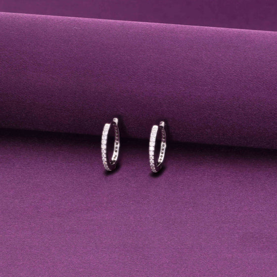 Sterling Simple Ovals Silver Hoops Earrings