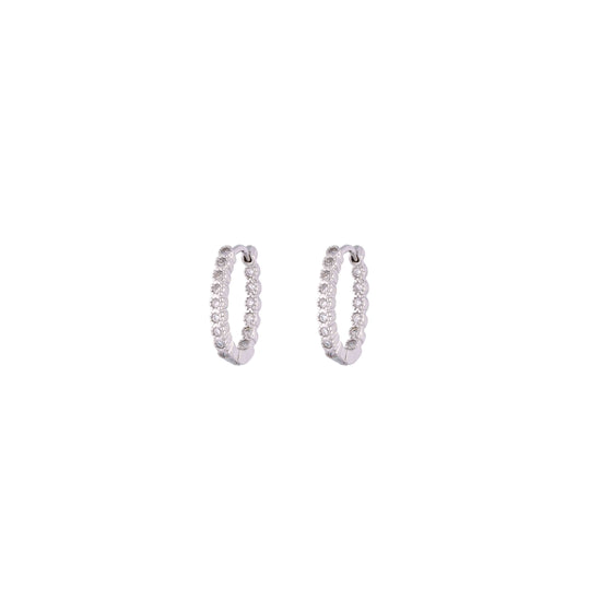 Sterling Oval Shaped Silver Hoops Earrings