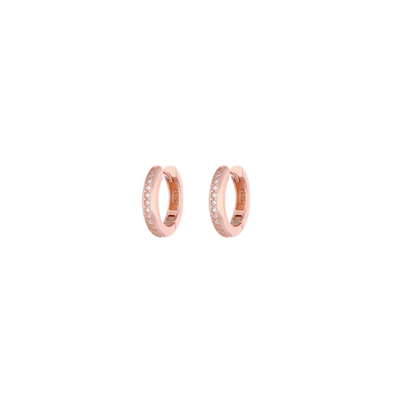 Sterling Zircon Hoops Silver Earrings