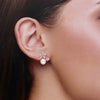 Sterling Silver Solitaire Floral Pearl Earring