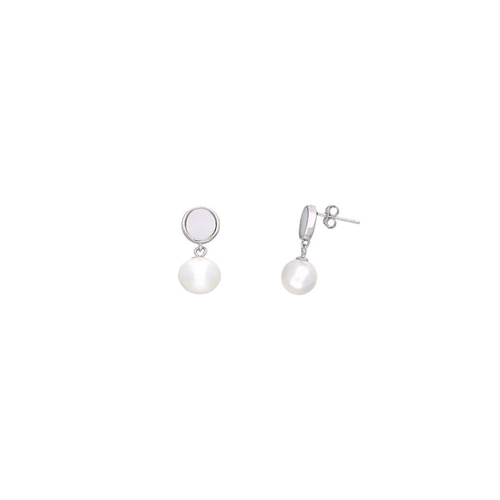 Sterling Silver Classic Pearl Drop Earrings