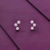 Trendy Celestial Floral Silver Earrings