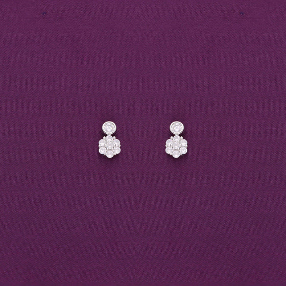 MINIMALISTIC FLORAL SILVER EARRINGS