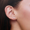 BUTTERFLY SPARKLE SILVER CASUAL STUD EARRING