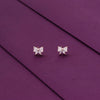 BUTTERFLY SPARKLE SILVER CASUAL STUD EARRING