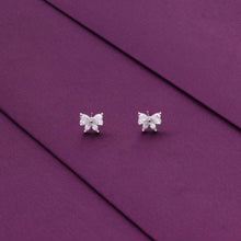  BUTTERFLY SPARKLE SILVER CASUAL STUD EARRING