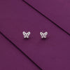 Sparkling Butterfly Silver Studs Earrings