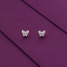  Sparkling Butterfly Silver Studs Earrings