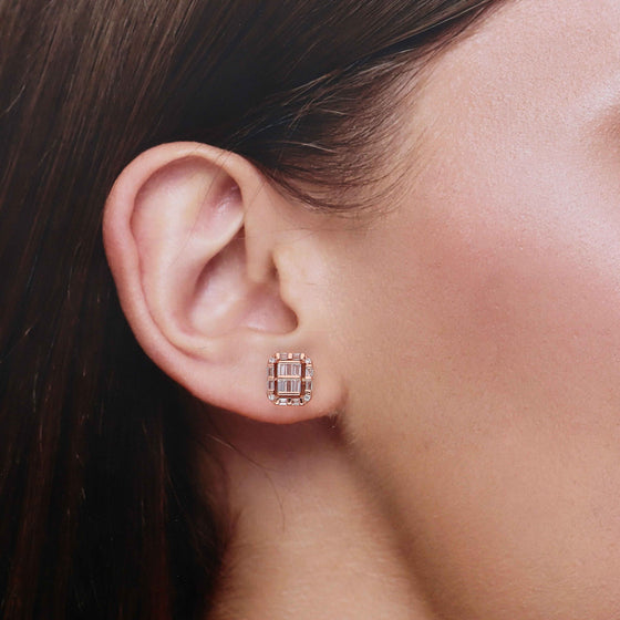 Minimalistic Baguette Casual Stud Earrings