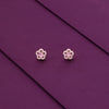 Pink Stone Floral Casual Stud Earrings