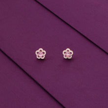  Pink Stone Floral Casual Stud Earrings