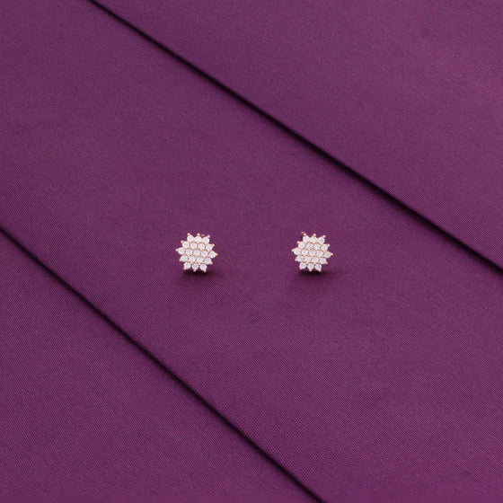 Elegant Diamond Cluster Stud Earrings