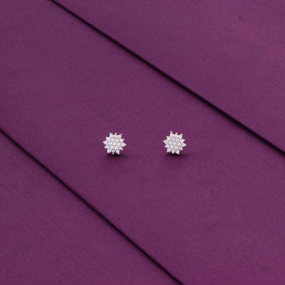 Elegant Diamond Cluster Stud Earrings