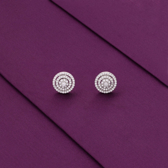 Sterling Silver Crystal Stud Earrings