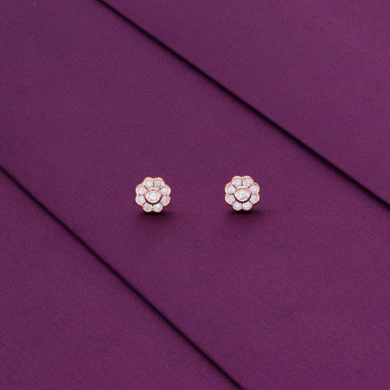 Chic Diamond Flower Stud Earrings