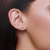 Stardust Halo Silver Stud Earrings