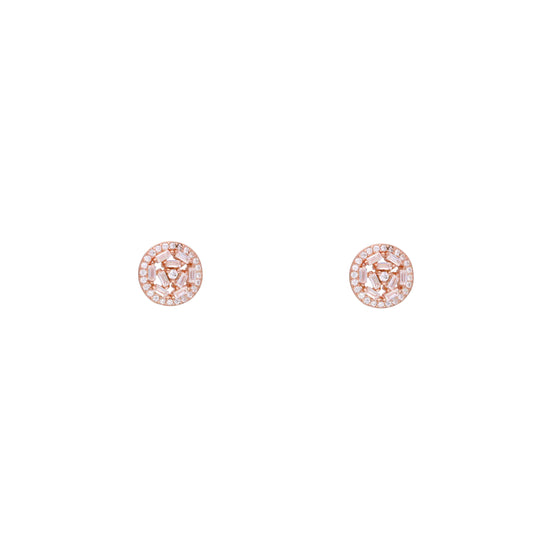 Stardust Halo Silver Stud Earrings