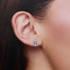 Stardust Halo Silver Stud Earrings