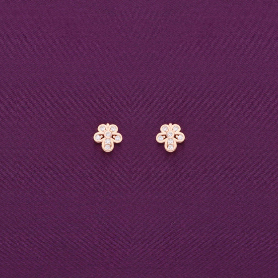 Simple Floral Silver Stud Earrings