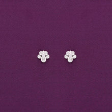  Simple Floral Silver Stud Earrings