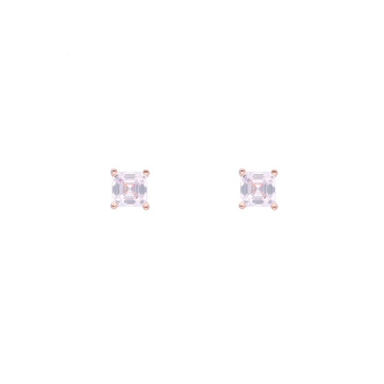 Square Solitaire Stud Earrings