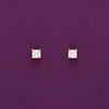 Square Solitaire Stud Earrings