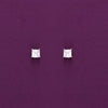 Square Solitaire Stud Earrings