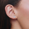 Chic Circular Silver Stud Earrings