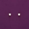 Square Cut Solitaire Stud Earrings