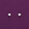 Square Cut Solitaire Stud Earrings