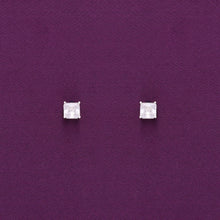  Square Cut Solitaire Stud Earrings