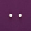 Big Square Solitaire Stud Earrings