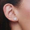 Big Square Solitaire Stud Earrings